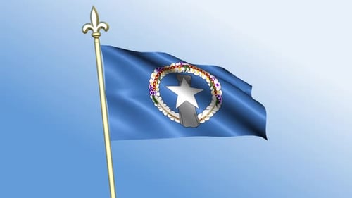 Waving Flag of Northern Mariana Islands 3D Animation