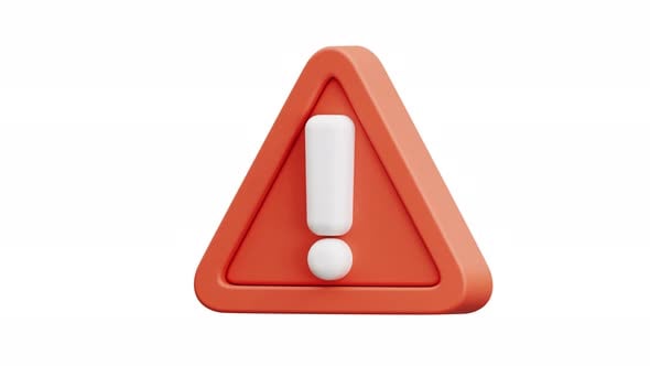 Animated 3D Warning Sign with Exclamation Mark, Elements Motion ...