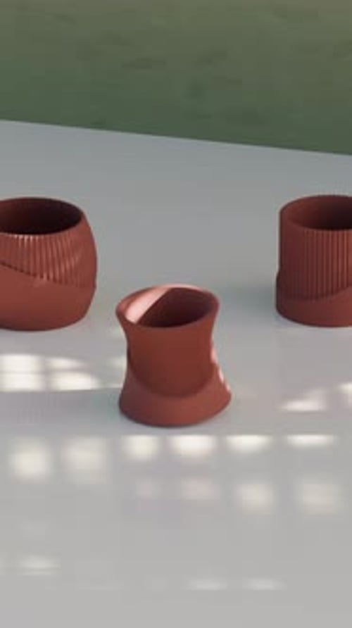 Animación de transformación 3D de Vases Loop