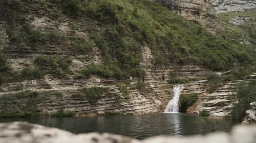 Waterfall in Nature Reserve Cavagrande in Sicily
