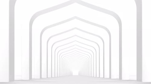 White Tunnel Empty Corridor Loop Animation Ping Pong