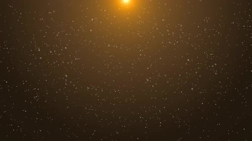 Floating Golden Particles with Warm Upward Light Effect