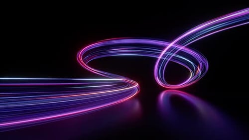 Futuristic Neon Light Trails Speed Abstract Background