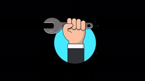 Hand with Screwdriver. Labor Object Concept Animation Video - Transparent