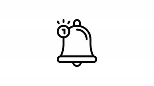Bell – Line Animated Icon – Alpha Channel – 4K