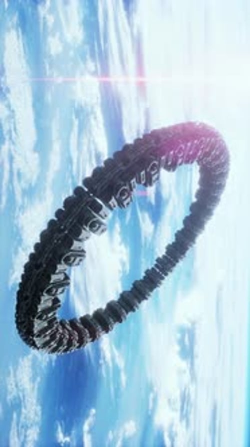 Futuristic Spaceship Orbiting Earth Showcasing Advanced Technology and Design