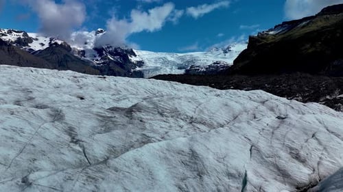 Majestic Svinafellsjokull Glacier Showcases Stunning Ice Formations in Iceland