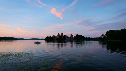 Trakai Island Castle in Lake Galve Lithuania