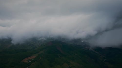 Beautiful Mountain Landscape with Rain Clouds and Sun Rays in Canyon Beautiful Tropical Valley