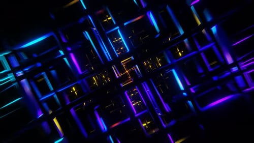 Lively and Immersive VJ Loop Showcasing a Pulsating Neon Backdrop