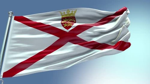 Realistic Waving Flag of Jersey Motion Graphic