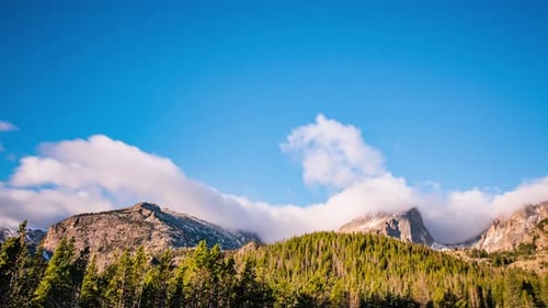 Time Lapse - Cloudscape over Mountain Peaks of Rocky Mountain Natioanal Park in Colorado - 4K