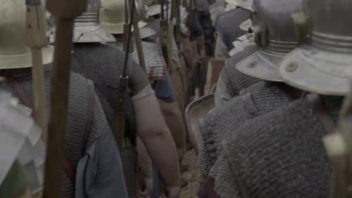 Picture Depicting a Historical Battle Scene Featuring Soldiers Clad in Armor Ready for Combat