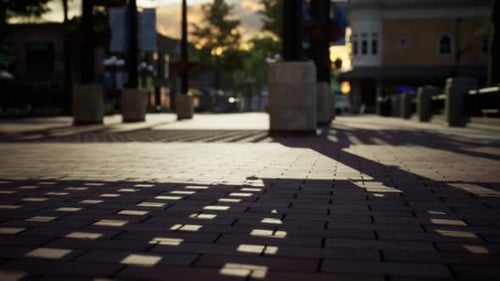 Small Town with Empty Streets