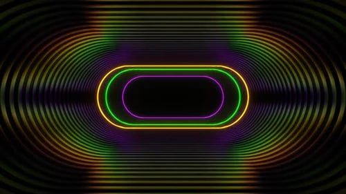 Rainbow Neon Oval Tunnel Background Vj Loop In HD