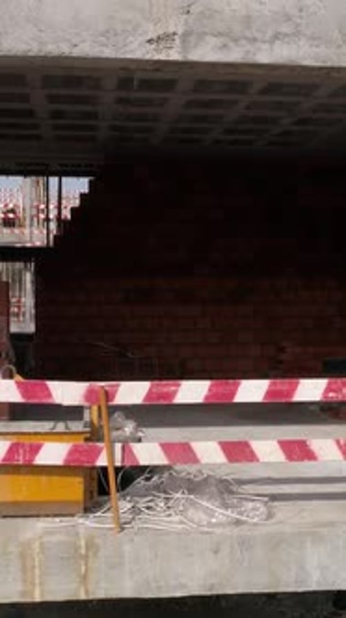 Vertical Video of Drone footage of building construction site