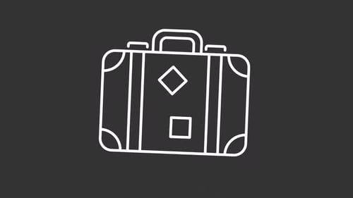 Ícone animado de mala branca