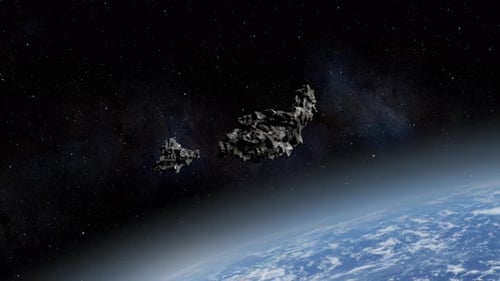 3D Asteroids Flying Past Earth in Deep Space