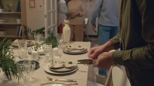 Friends and Family Preparing a Festive Dinner
