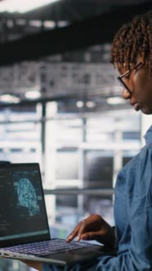 Vertical Video System Administrators in Data Center Monitoring AI LLM Visualization