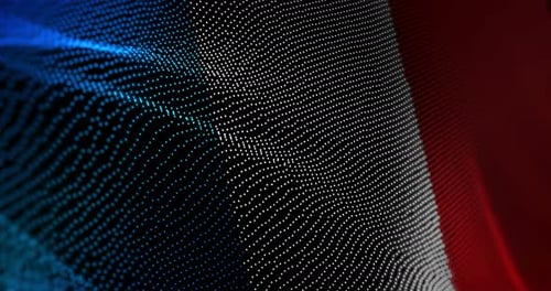 Drapeau de la France agitant un bruit de glitch