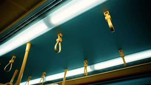 Moody Atmosphere Inside The Empty Train In The Subway
