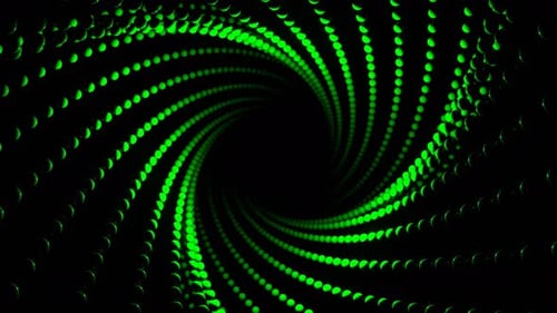 Green Spiral Of Balls Background Vj Loop In 4K