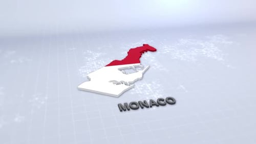 Monaco Map With Flag