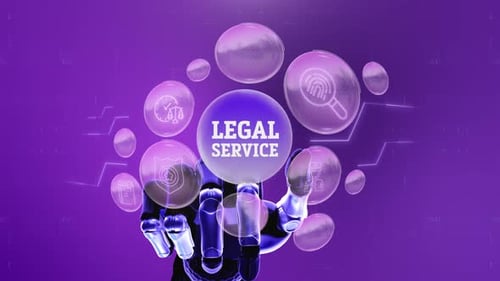 Digital Screen, Legal Services Robotic Technology, Concept, Background 4K