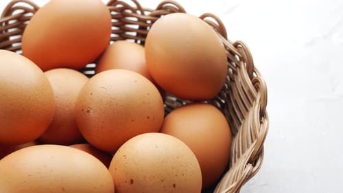 Close Up of Eggs in a Bowl