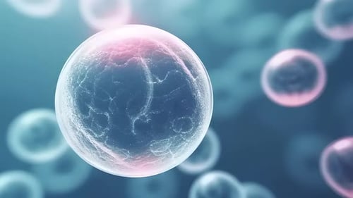 Microscopic view of moving molecules of matter.