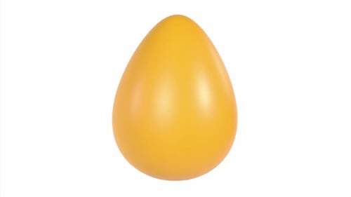 Minimalist Bouncing 3D Yellow Egg Animation