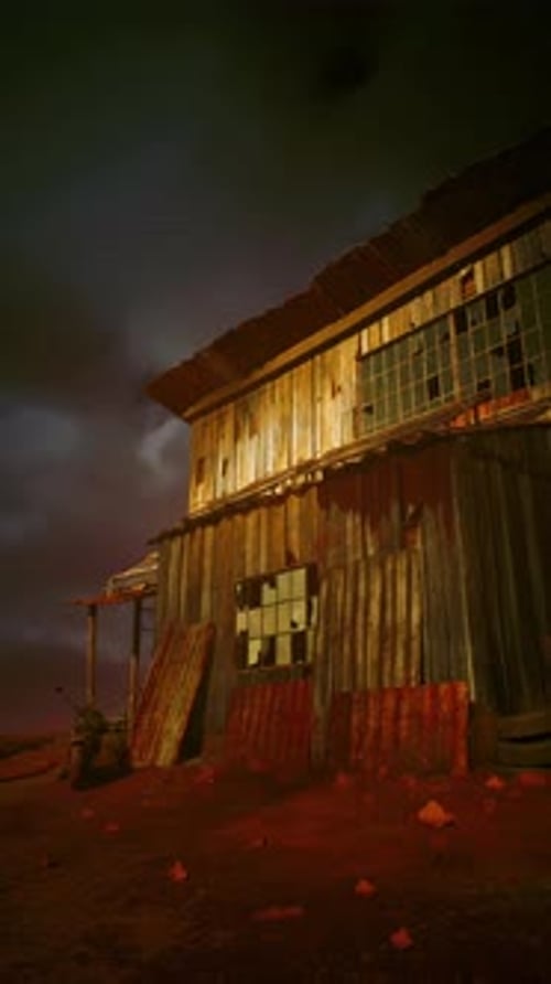 Weathered Barn With Red Tint