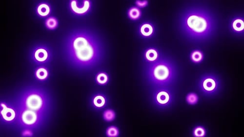 Glowing Purple Neon Circles Abstract Loop Background