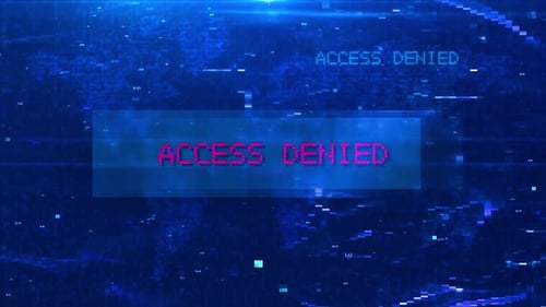 Futuristic Glitch Access Denied Screen Display Animation