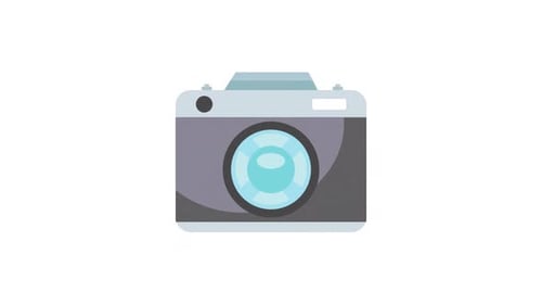 Animated Flat Design Camera Icon Reveal