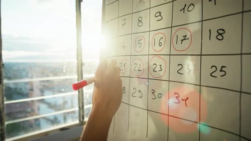 Marking Dates On A Calendar Board