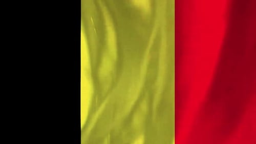 Seamlessly Looping Waving Belgium Flag Animation