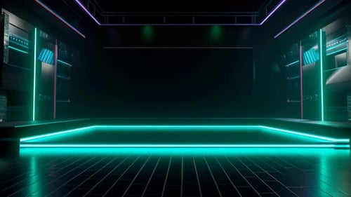 Futuristic Neon Stage Virtual Studio Reveal
