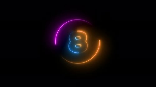 Glowing countdown 0 to 10 . countdown timer animation . 4k motion background. Vd2403