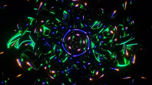 Captivating VJ Loop with Vibrant Neon Rhythmic Flashing Seamless Disco