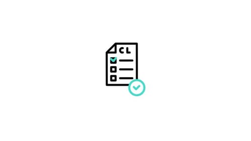 Animated Flat Design Checklist with Teal Checkmarks