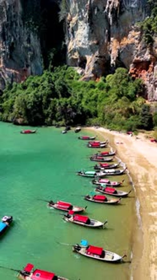 Explore the Vibrant Boat Life Along Krabis Stunning Coastline in Thailand