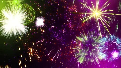 Vibrant Fireworks Display for Celebration Background