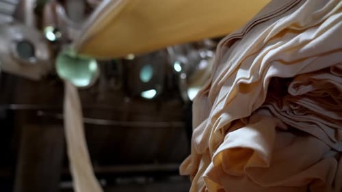 Industrial Fabric Production Process in a Textile Factory