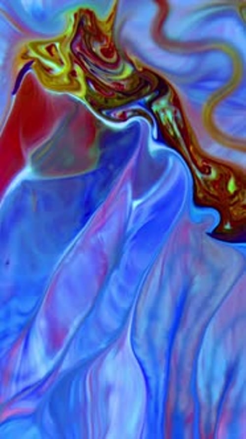 Colorful Paint Swirls Creating Abstract Designs