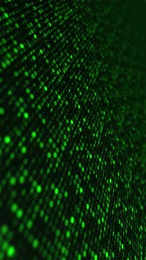 Vertical Video - Green Binary Code Data Technology Background