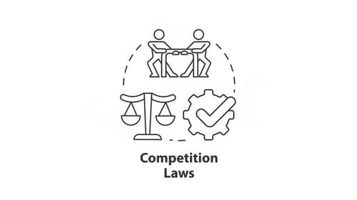 Competition law concept icon line animation