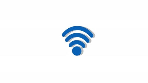 Blue Wi-Fi Icon Rotating 3D Animation