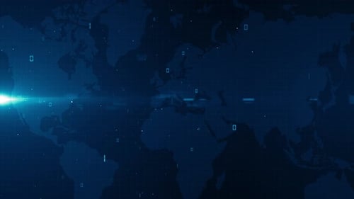 World Data Flow Business Corporate Technology Particles Tunnel Digital Background Loop